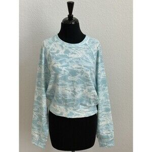 Athleta Girl Ride The Wave Texture Sea Fog Blue Sweatshirt Sz XXL/16 Beachcore